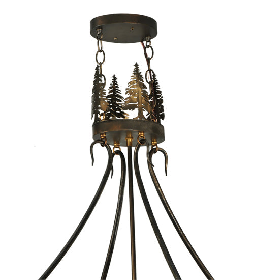 36" Bear at Dusk Oblong Inverted Pendant - detail 4