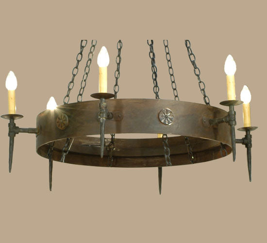 47" Warwick 6 Light Chandelier detail view