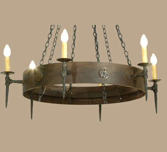 47" Warwick 6 Light Chandelier detail view