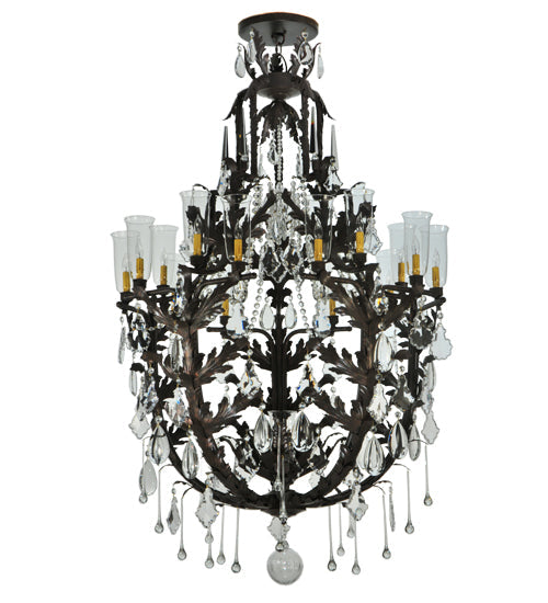 48" French Baroque 16 Light Chandelier detail view