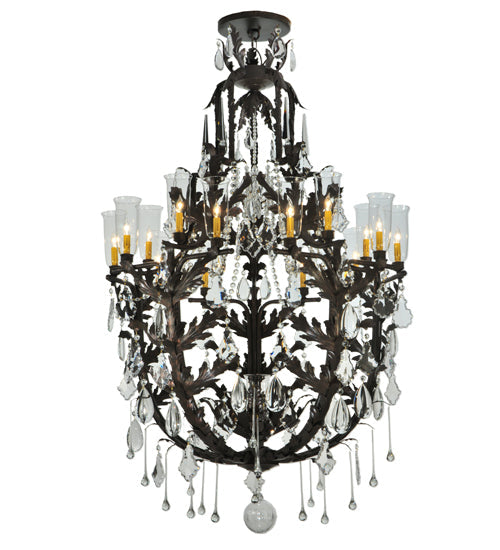 48" French Baroque 16 Light Chandelier detail view