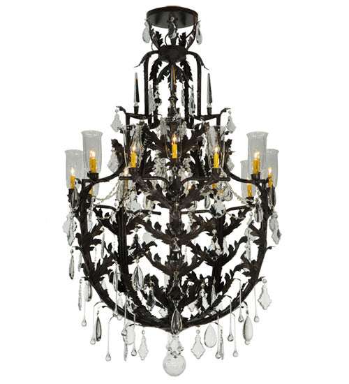48" French Baroque 16 Light Chandelier detail view