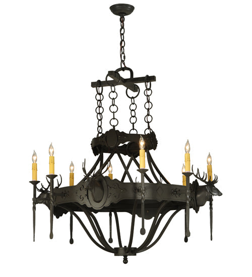 40" Stag 8 Light Chandelier hero view