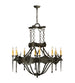 40" Stag 8 Light Chandelier detail view