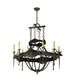 40" Stag 8 Light Chandelier detail view