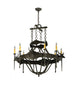 40" Stag 8 Light Chandelier detail view
