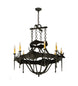 40" Stag 8 Light Chandelier detail view