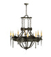40" Stag 8 Light Chandelier detail view