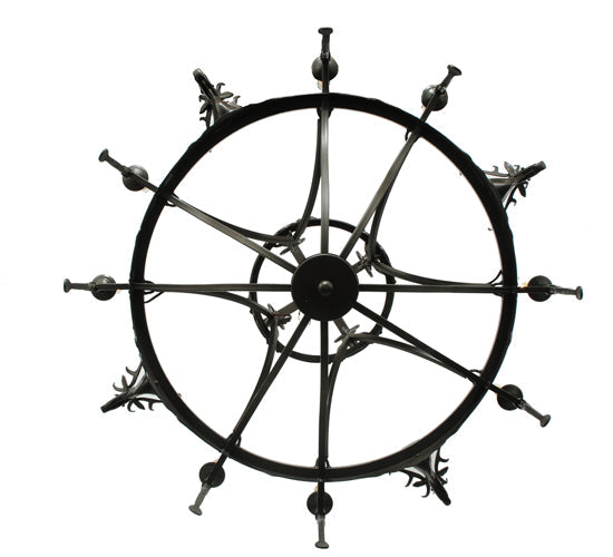 40" Stag 8 Light Chandelier detail view