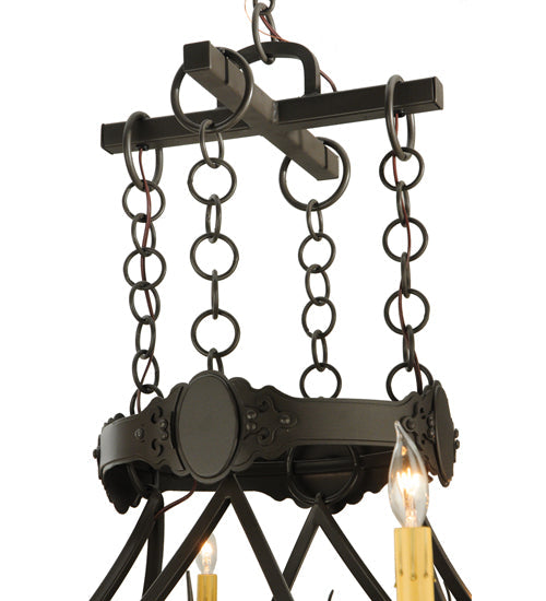 40" Stag 8 Light Chandelier detail view