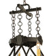 40" Stag 8 Light Chandelier detail view
