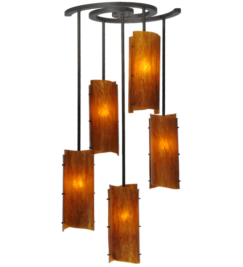 34" Vortex 5 Light Chandelier detail view