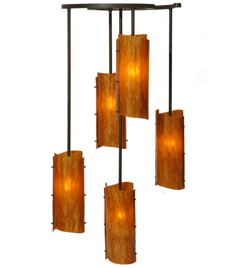 34" Vortex 5 Light Chandelier detail view