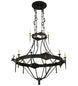 66.5" Stag 12 Light Two Tier Chandelier detail view
