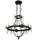 66.5" Stag 12 Light Two Tier Chandelier detail view