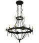 66.5" Stag 12 Light Two Tier Chandelier detail view