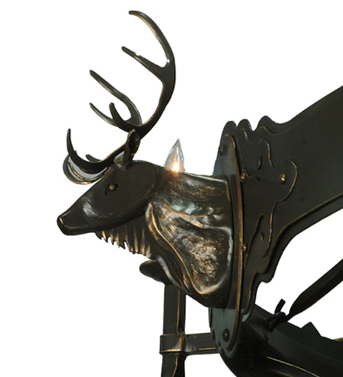 66.5" Stag 12 Light Two Tier Chandelier detail view