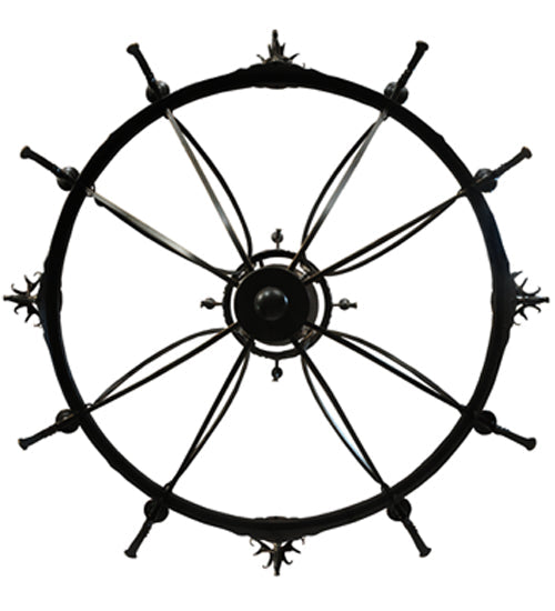 66.5" Stag 12 Light Two Tier Chandelier detail view