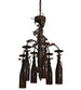 20" Tuscan Vineyard 6 Wine Bottle Chandelier detail view