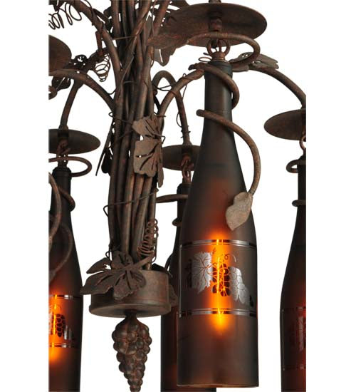 20" Tuscan Vineyard 6 Wine Bottle Chandelier detail view