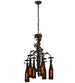 20" Tuscan Vineyard 6 Wine Bottle Chandelier detail view