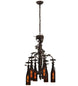 20" Tuscan Vineyard 6 Wine Bottle Chandelier detail view