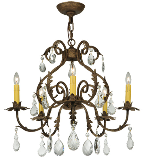 24 inch Chantilly 5 Light Chandelier detail view