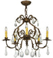 24 inch Chantilly 5 Light Chandelier detail view