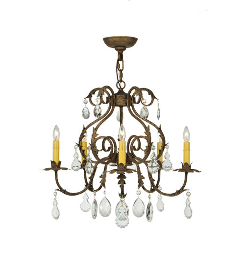 24 inch Chantilly 5 Light Chandelier detail view