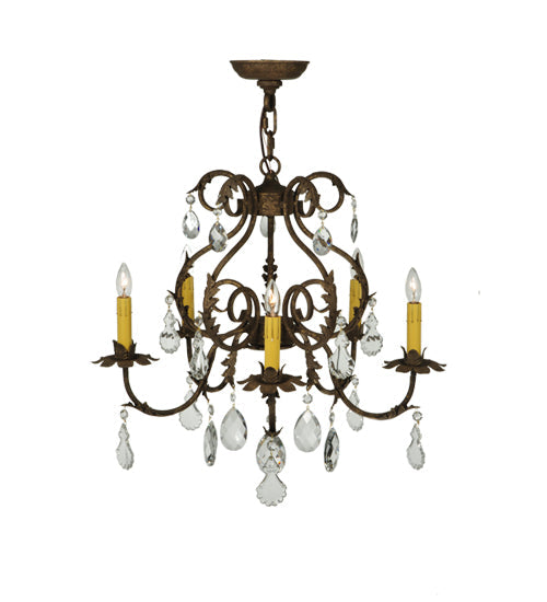 24 inch Chantilly 5 Light Chandelier detail view