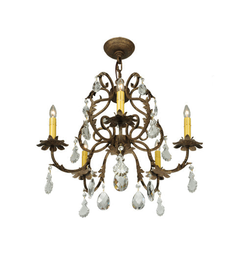 24 inch Chantilly 5 Light Chandelier detail view