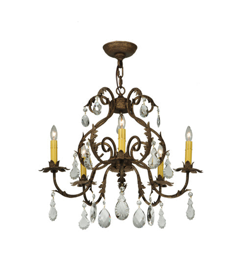 24 inch Chantilly 5 Light Chandelier detail view