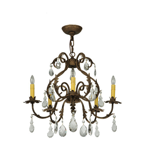 24 inch Chantilly 5 Light Chandelier detail view