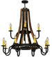 44" Barrel Stave Madera 12 Light Two Tier Chandelier detail view