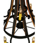44" Barrel Stave Madera 12 Light Two Tier Chandelier detail view