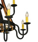 44" Barrel Stave Madera 12 Light Two Tier Chandelier detail view