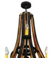 44" Barrel Stave Madera 12 Light Two Tier Chandelier detail view