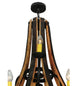 44" Barrel Stave Madera 12 Light Two Tier Chandelier detail view
