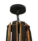 44" Barrel Stave Madera 12 Light Two Tier Chandelier detail view