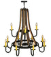 44" Barrel Stave Madera 12 Light Two Tier Chandelier detail view