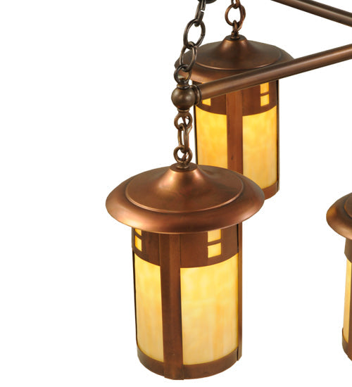 36" Fulton Prairie Loft 5 Light Chandelier detail view