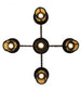 36" Fulton Prairie Loft 5 Light Chandelier detail view