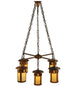 36" Fulton Prairie Loft 5 Light Chandelier detail view