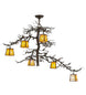 45" Pine Branch Valley View 6 Light Chandelier detail view