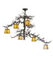 45" Pine Branch Valley View 6 Light Chandelier detail view