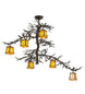 45" Pine Branch Valley View 6 Light Chandelier detail view