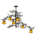 45" Pine Branch Valley View 6 Light Chandelier detail view