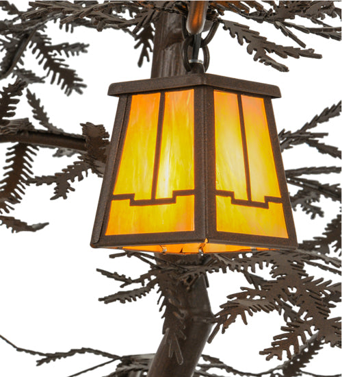 45" Pine Branch Valley View 6 Light Chandelier detail view