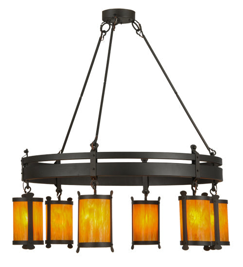 54" Beartooth 6 Light Chandelier detail view