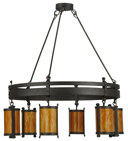 54" Beartooth 6 Light Chandelier detail view